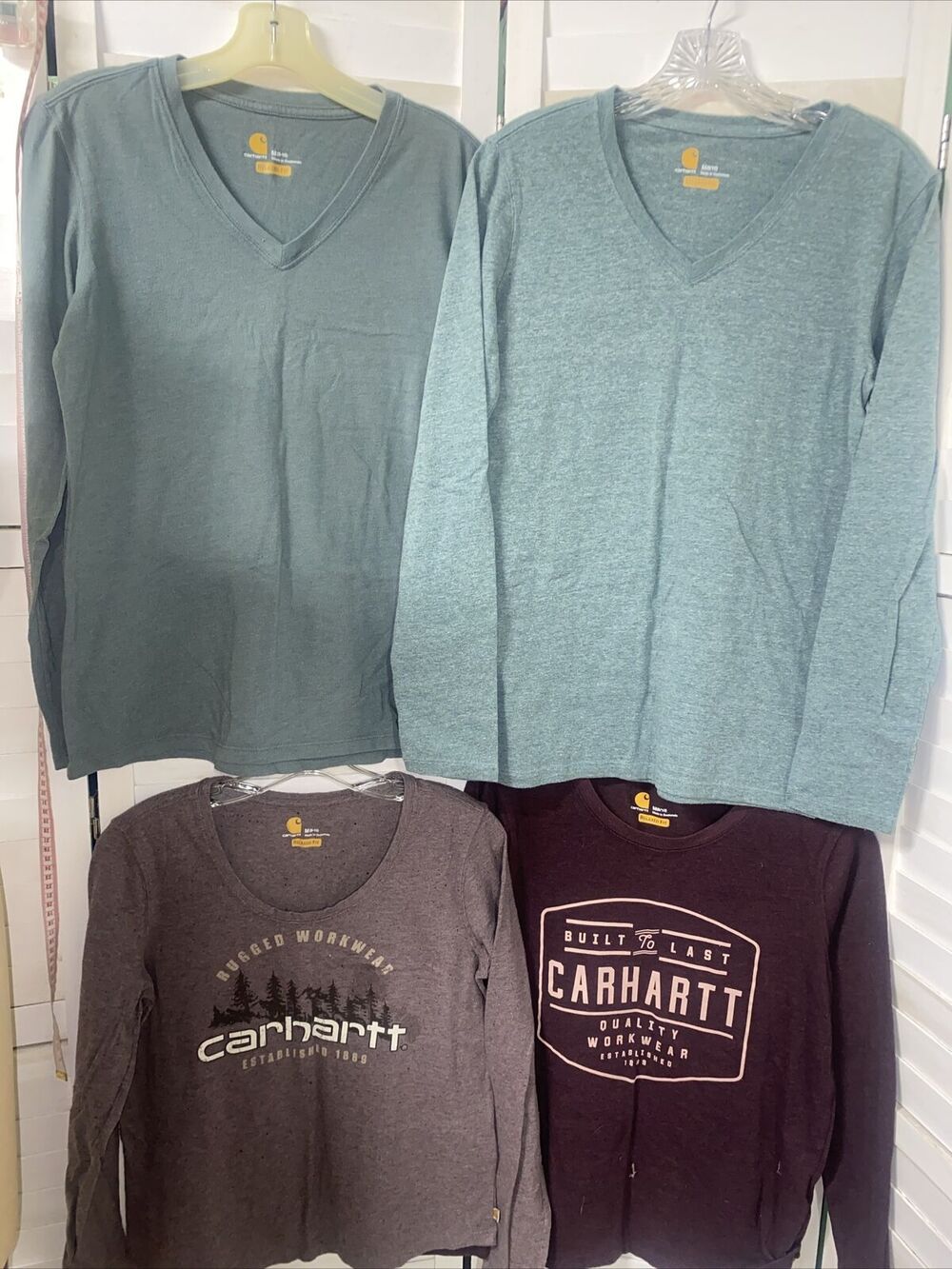 Carhartt Lot Of 4 T Shirt Women’s Relaxed Fit Long Sleeve Workwear Sz Medium